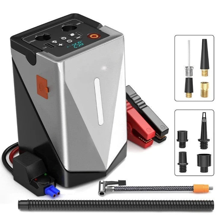 Car Jump Starter Power Bank & Built-In Air Compressor