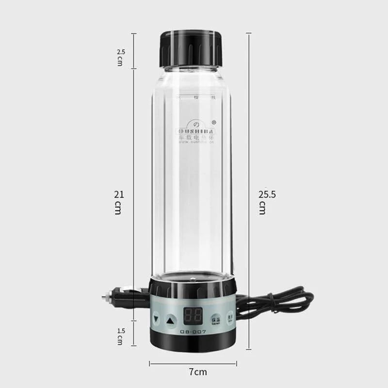 Car Kettle Cigarette Lighter Powered Borosilicate Glass 280ml