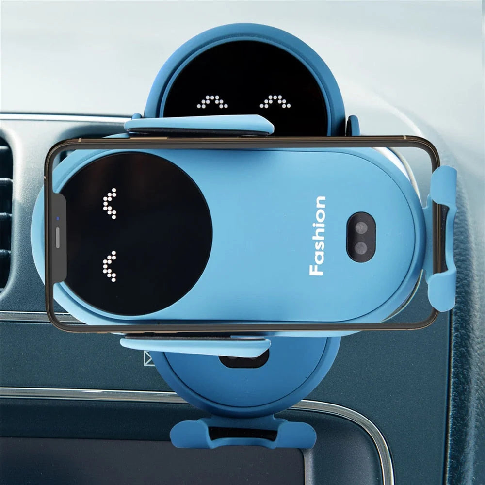 Car Phone Charger Mount Automatic Clamping 15W Wireless Charging Air Vent