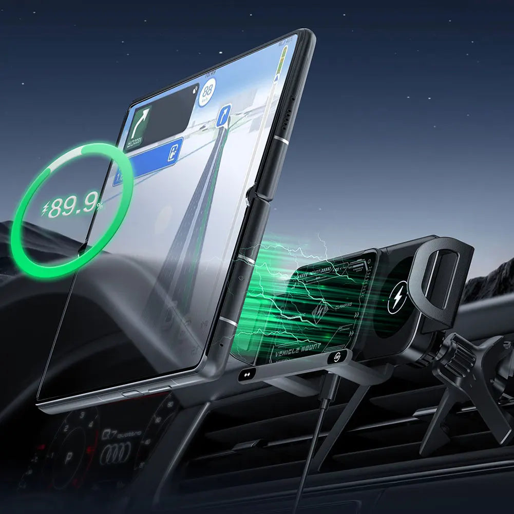 Car Phone Holder Wireless Charging Touch-Sensor Auto-Clamp 360° Rotation