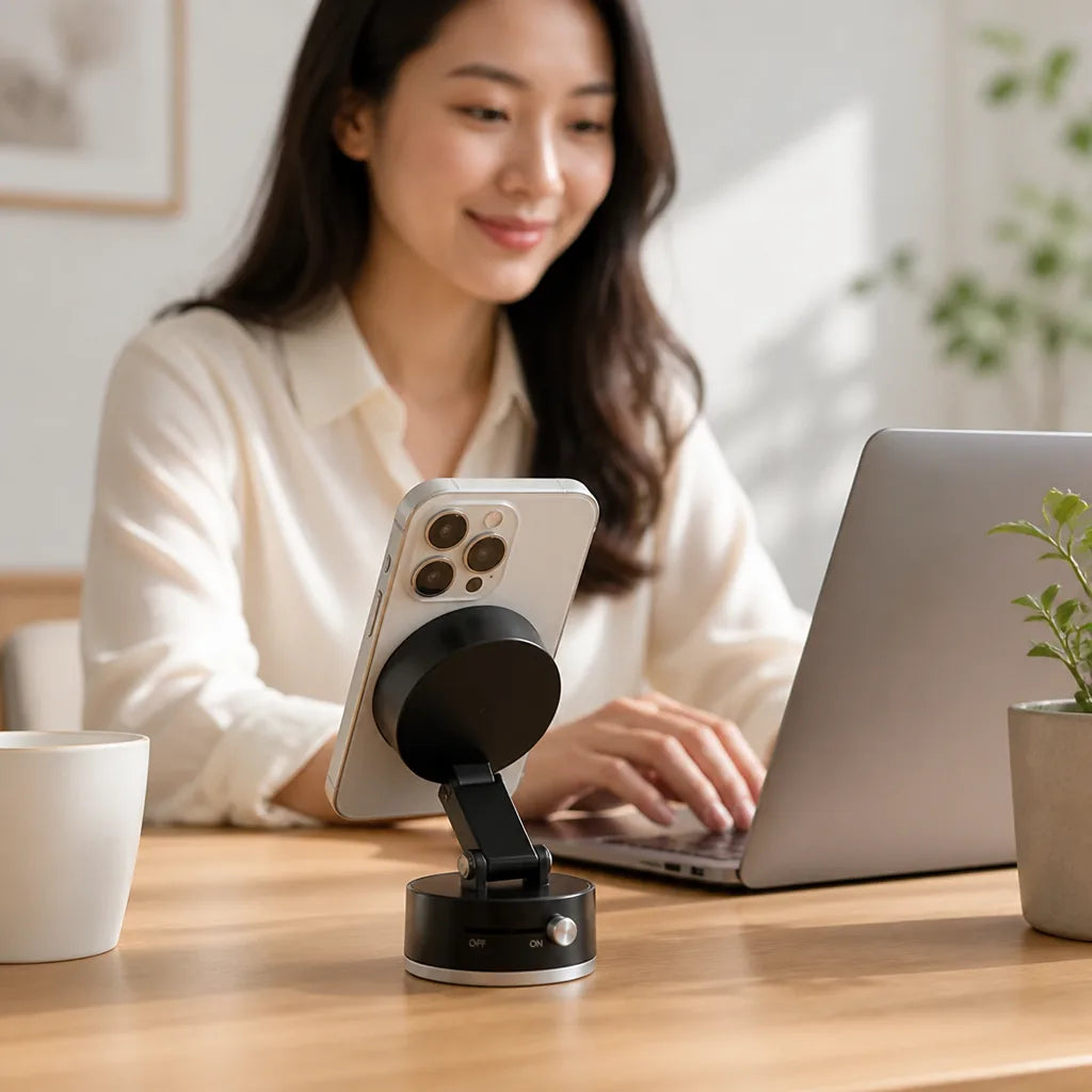 Car Phone Mount Foldable Suction Cup & Magnetic