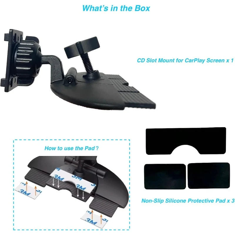 Car Screen Mount CD Slot 360° Adjustable Double-Lock