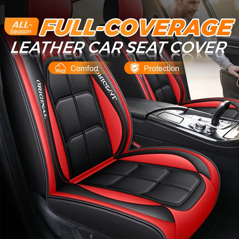 Car Seat Covers PU Leather Universal Fit 2-Piece Set
