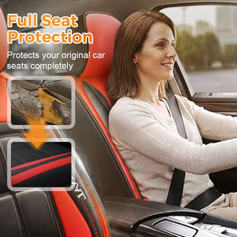 Car Seat Covers PU Leather Universal Fit 2-Piece Set