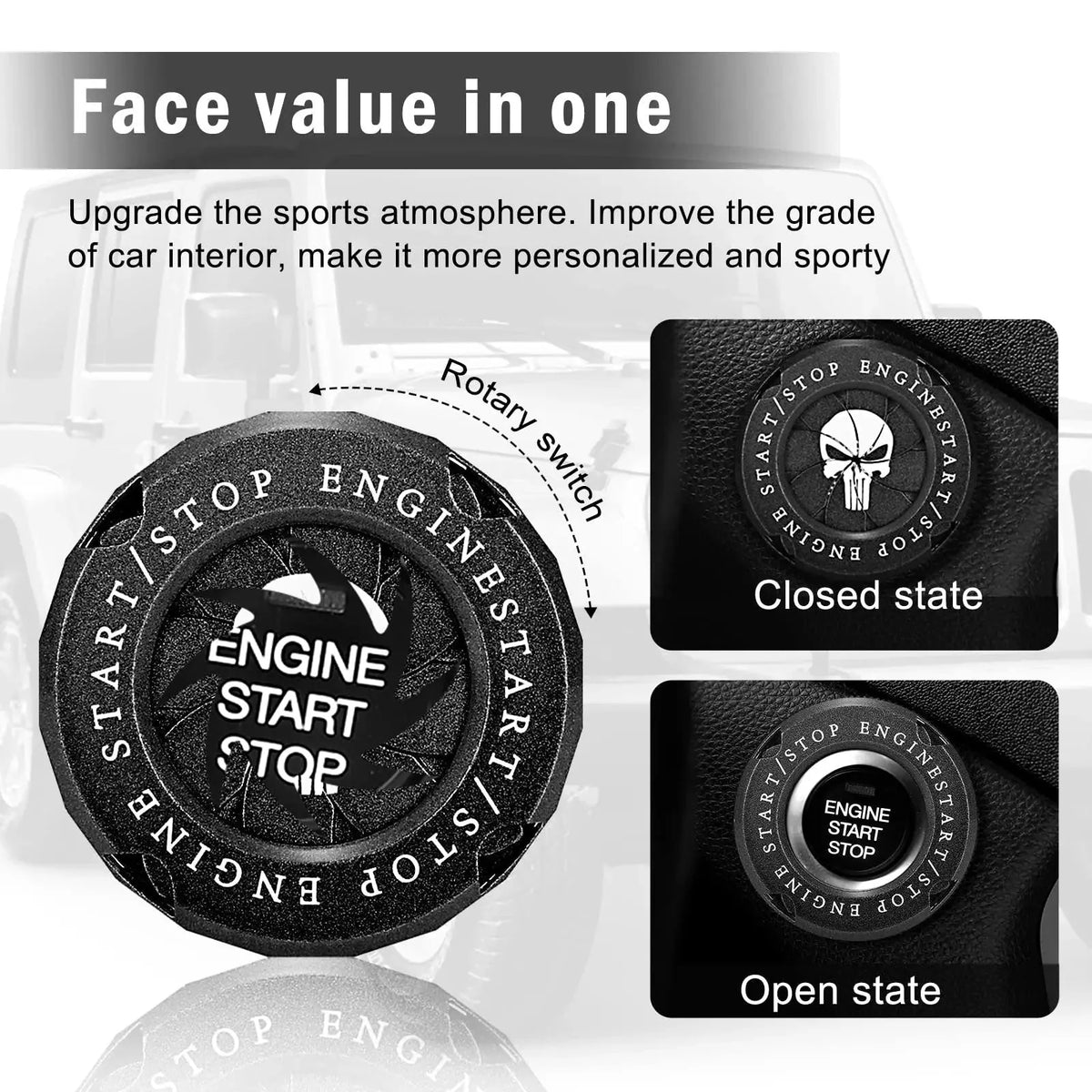 Car Start Button Cover Zinc Alloy Accidental Press Protection