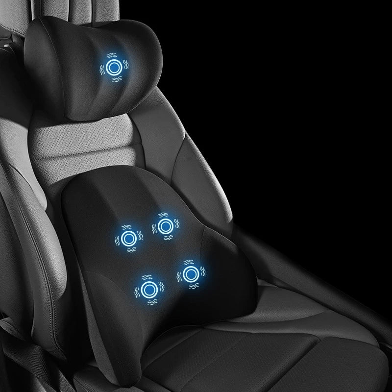 Car Support Cushion Neck & Lumbar Vibration Massage