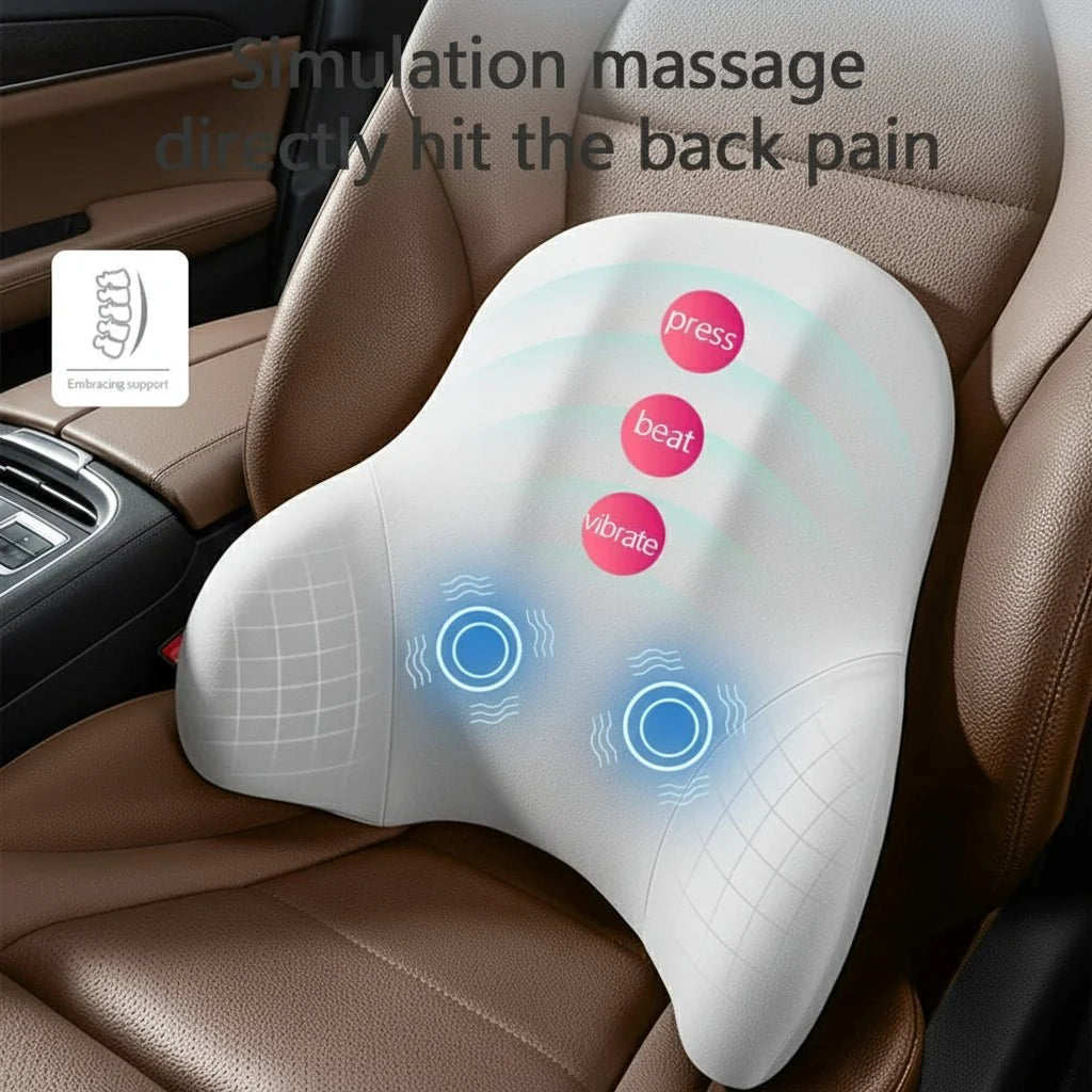 Car Support Cushion Neck & Lumbar Vibration Massage