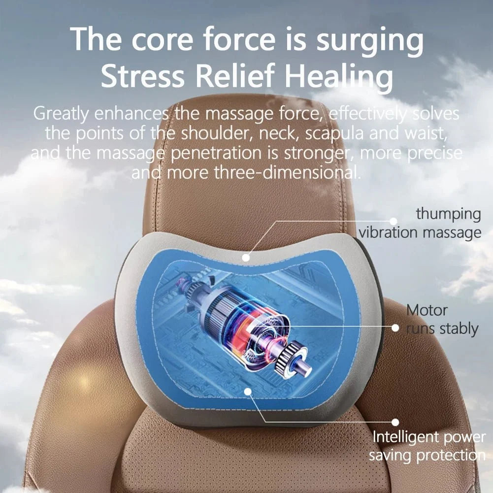 Car Support Cushion Neck & Lumbar Vibration Massage