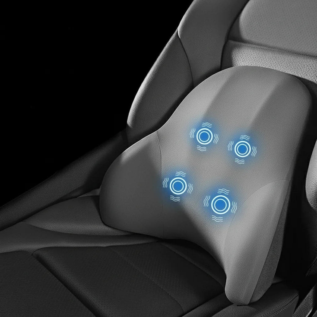 Car Support Cushion Neck & Lumbar Vibration Massage