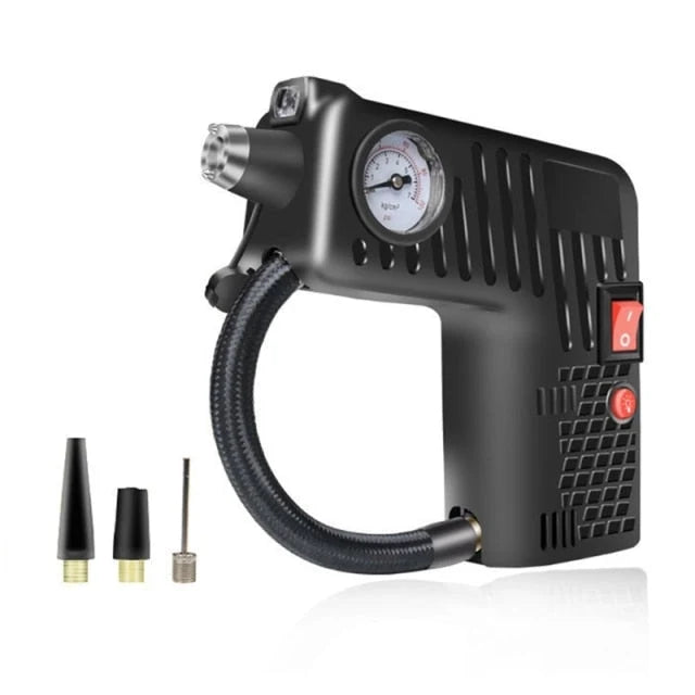Car Tire Inflator 12V LED Light & Safety Hammer