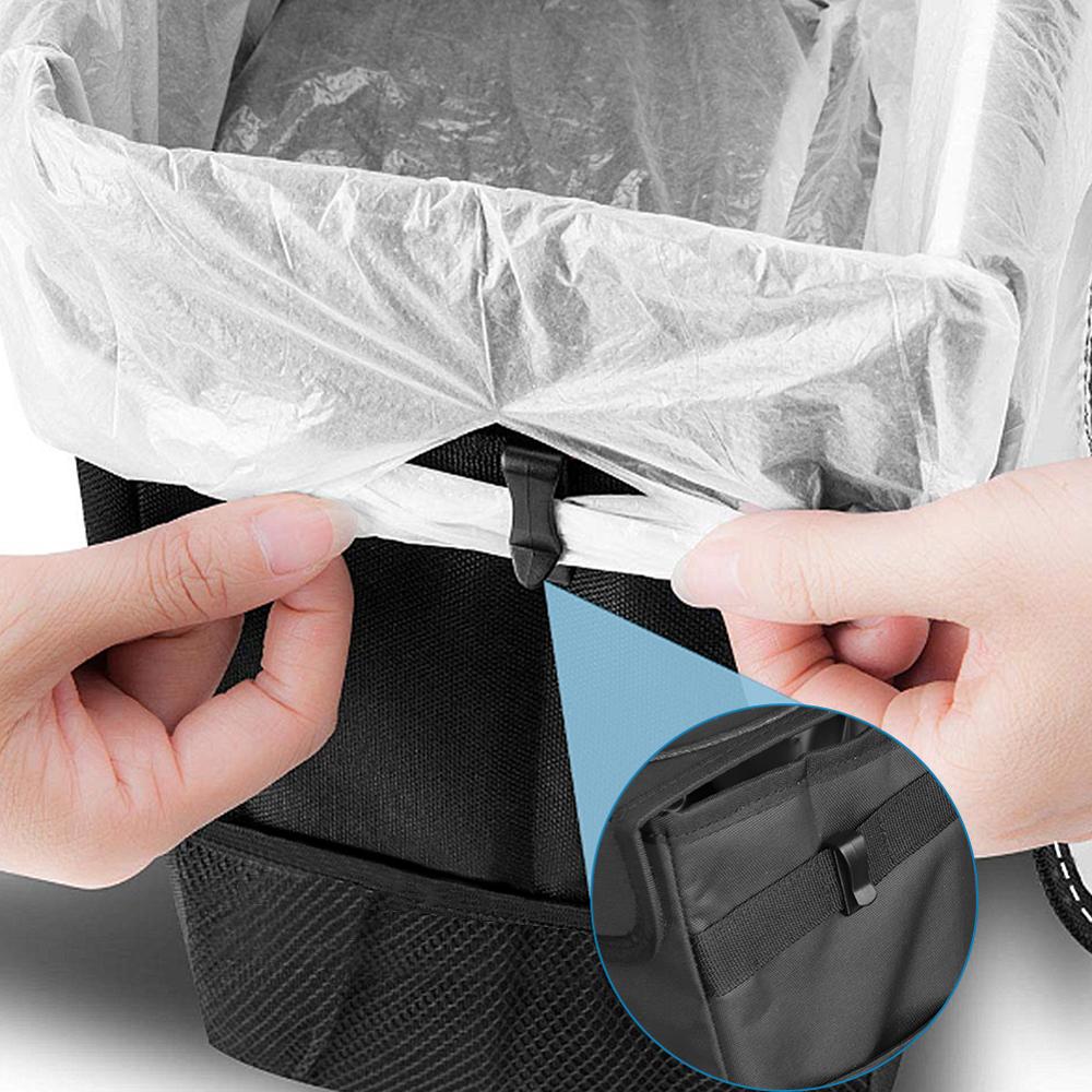Car Trash Can Waterproof Foldable Adjustable Hanging Strap