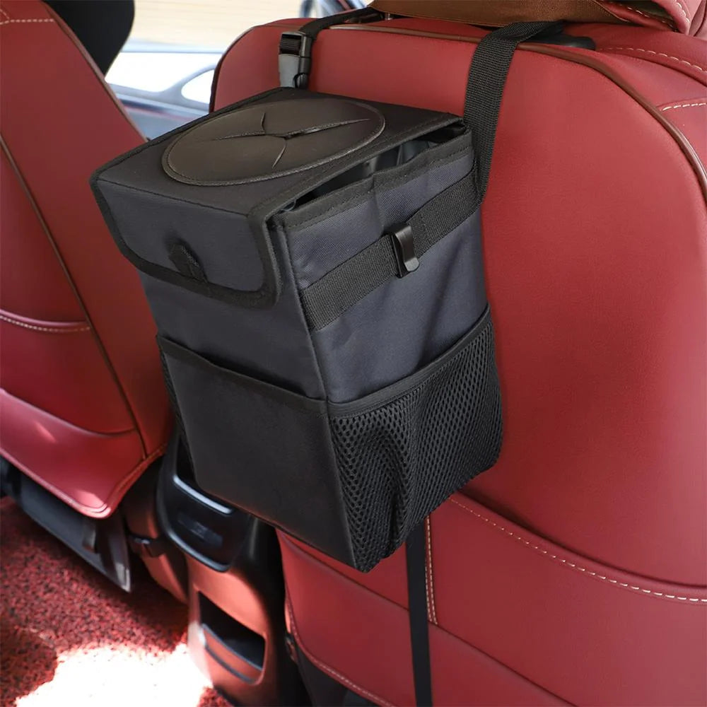 Car Trash Can Waterproof Foldable Adjustable Hanging Strap