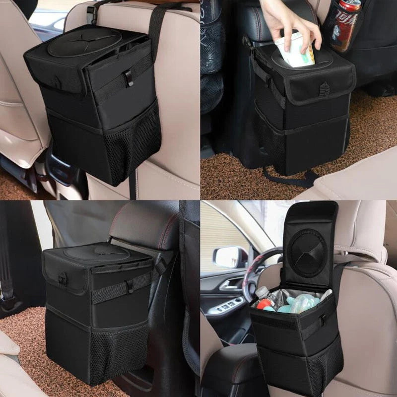 Car Trash Can Waterproof Foldable Adjustable Hanging Strap