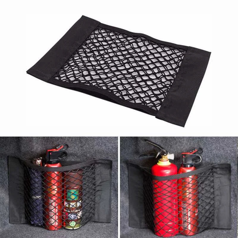 Car Trunk Organizer Double-Layer Elastic Mesh Storage