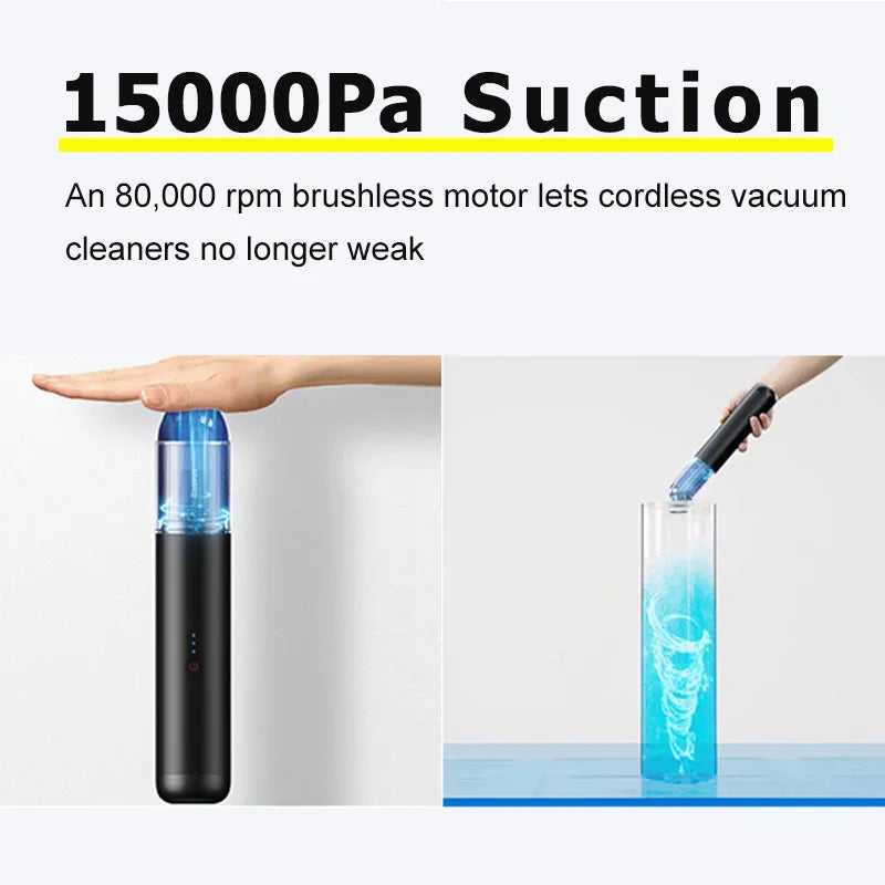 Car Vacuum Cordless 15000Pa Suction 50-Minute Battery Life