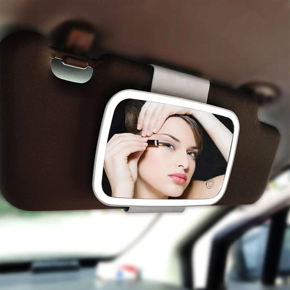 Car Visor Makeup Mirror LED Adjustable Brightness