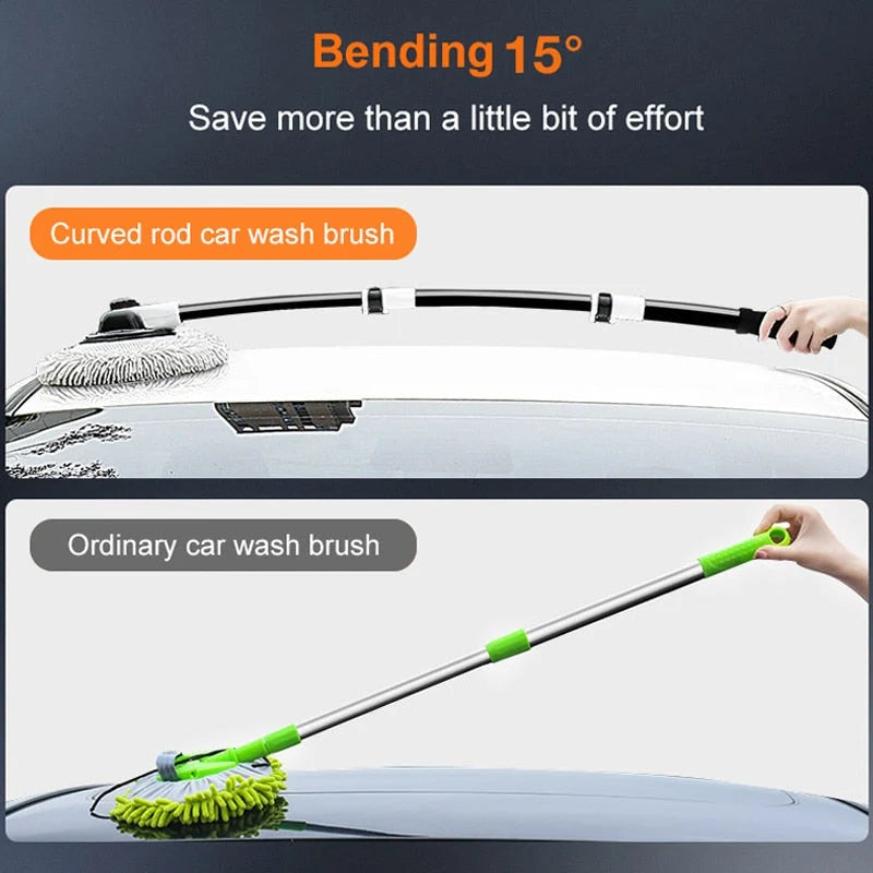 Car Wash Brush Extendable Handle Soft Chenille Bristles