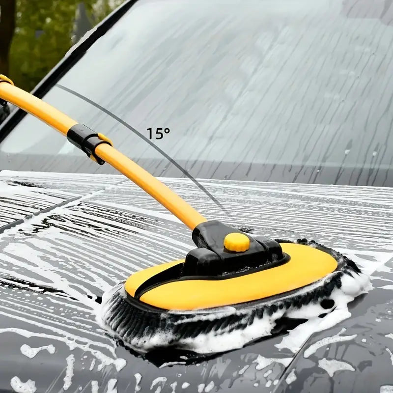 Car Wash Brush Telescopic Rotating Head Microfiber Chenille