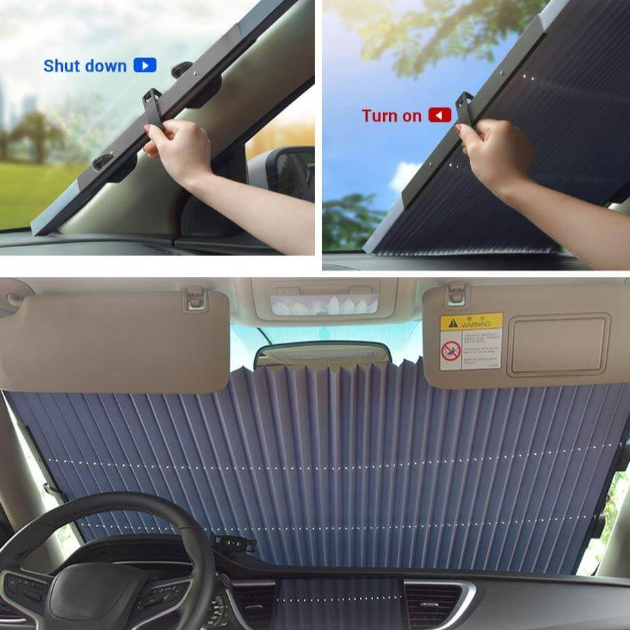 Car Windshield Sunshade Retractable UV-Blocking Reflective Aluminum Film