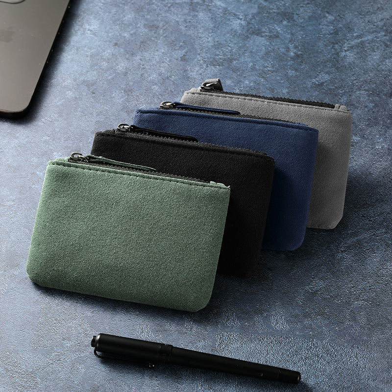 Card Holder Compact Fabric Zipper Closure