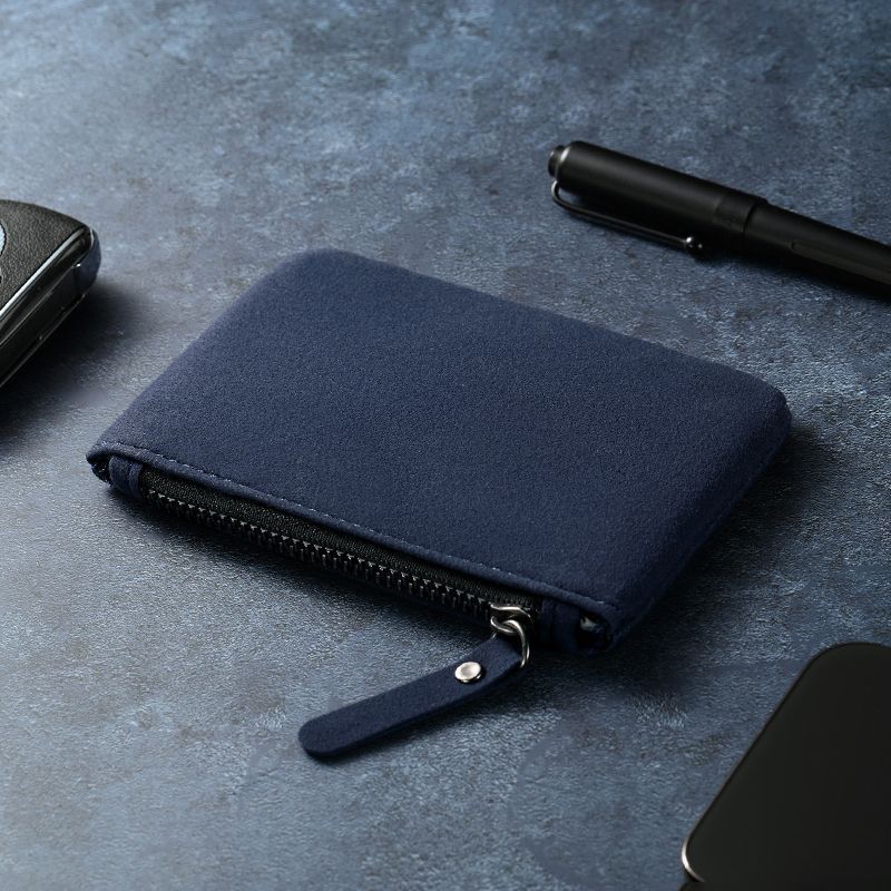 Card Holder Compact Fabric Zipper Closure