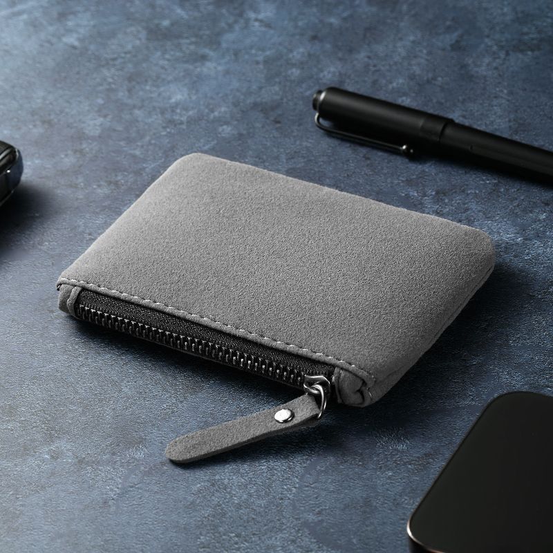 Card Holder Compact Fabric Zipper Closure