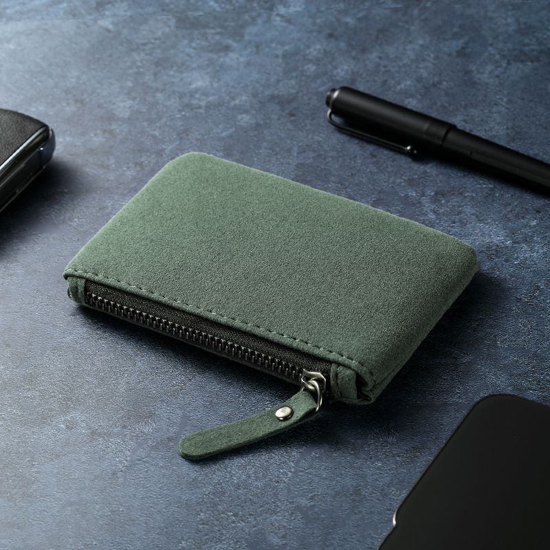 Card Holder Compact Fabric Zipper Closure