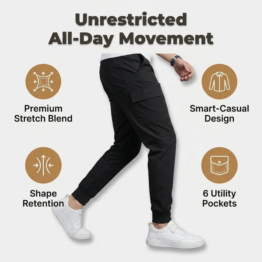 Cargo Jeans Slim Stretch Six Pockets