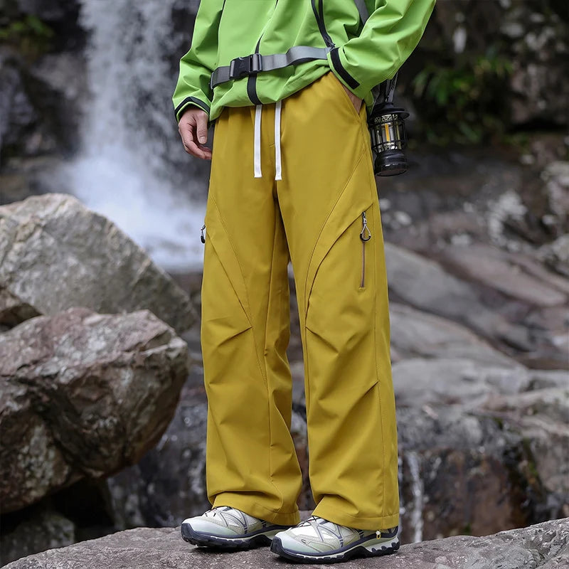 Cargo Pants Water-Repellent Wide-Leg Zip Pockets