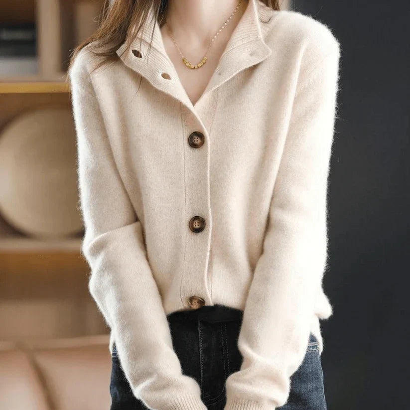Cashmere Cardigan 100% Cashmere Relaxed Fit Open Front