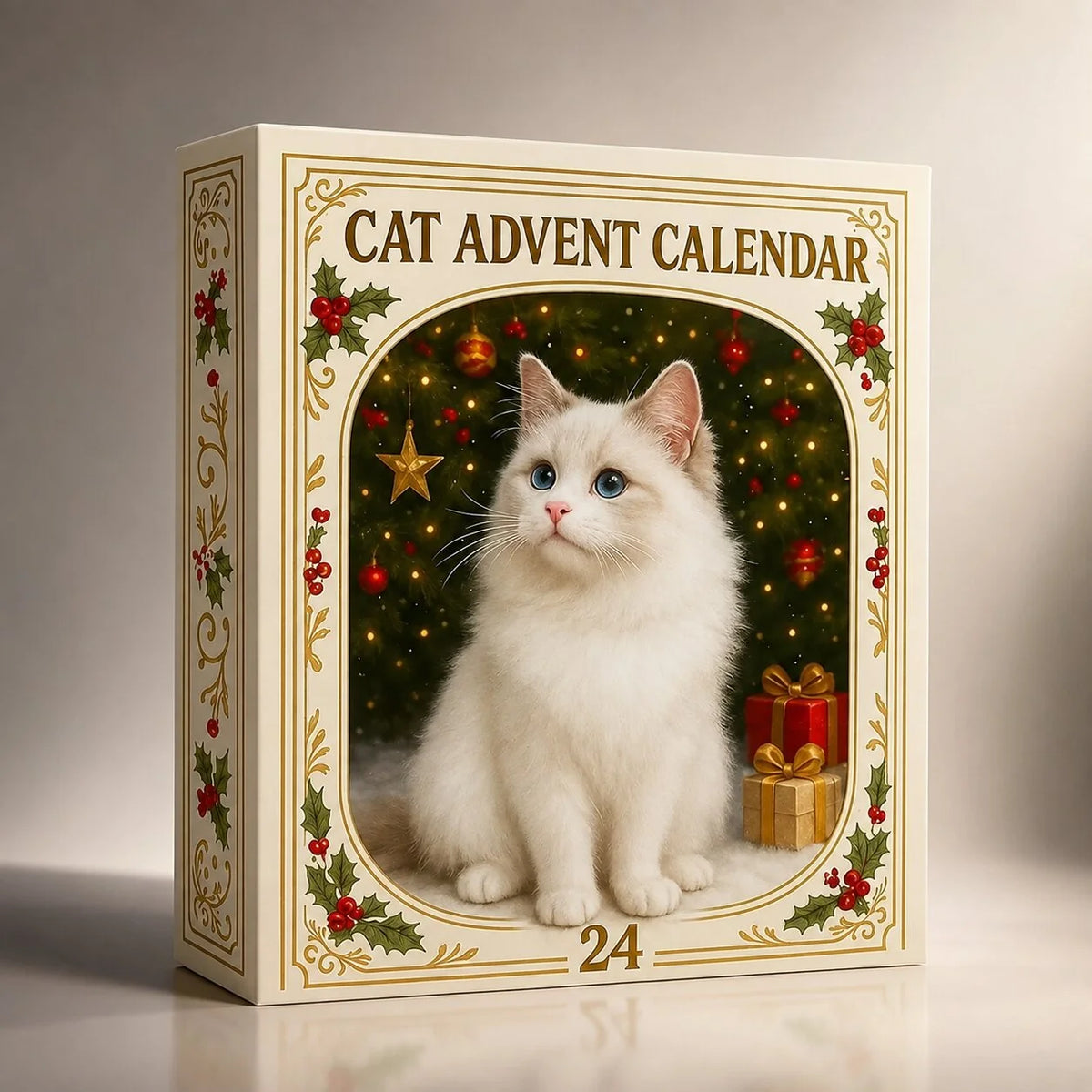 Cat Advent Calendar 24 Miniature Figurines for Christmas Countdown