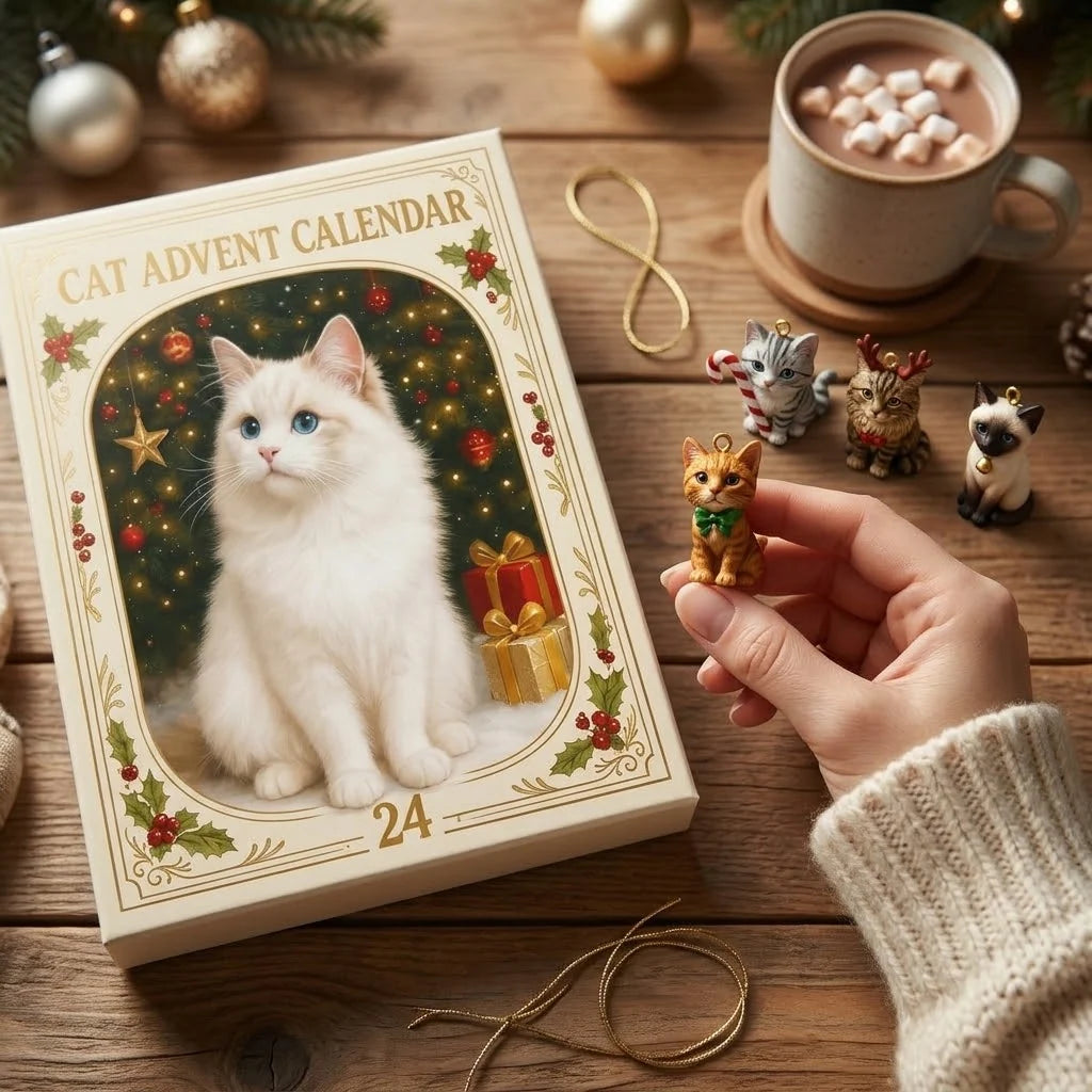 Cat Advent Calendar 24 Unique Acrylic Ornaments