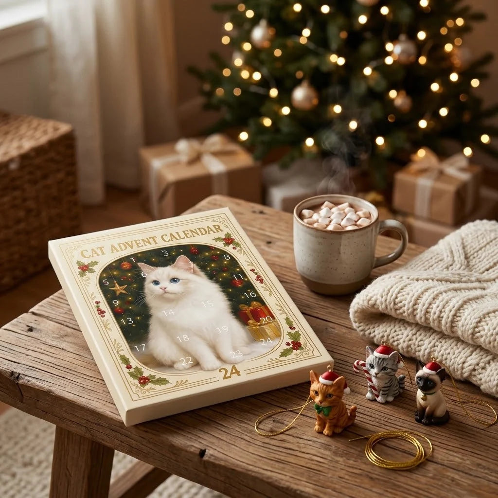 Cat Advent Calendar 24 Unique Acrylic Ornaments