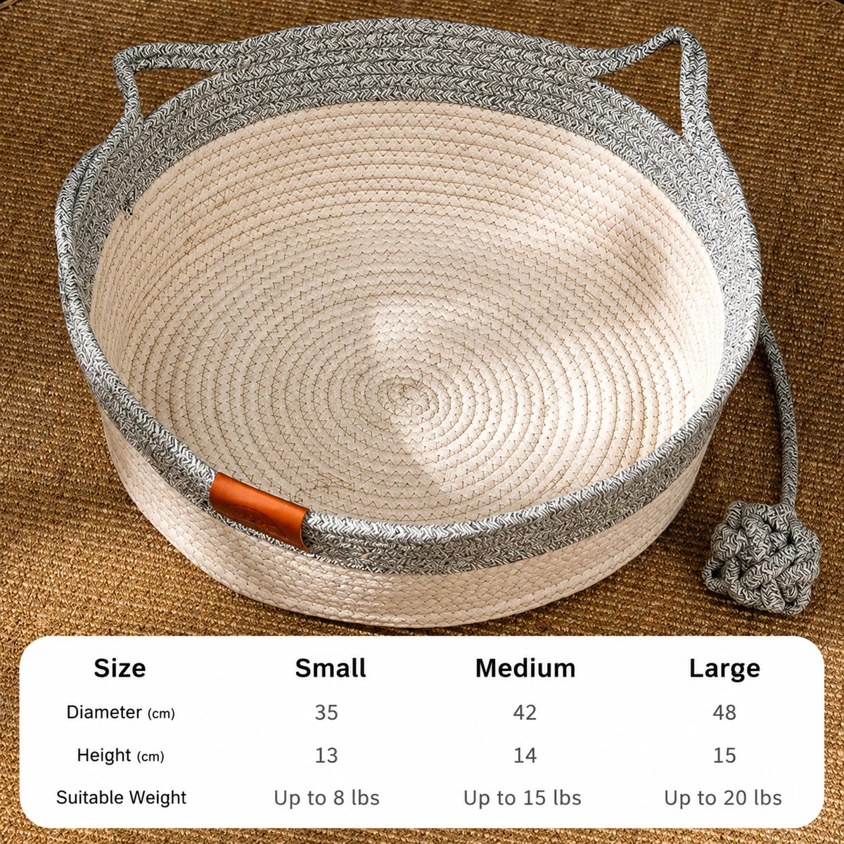 Cat Bed Hand-Woven Cotton Rope Cozy Resting Spot