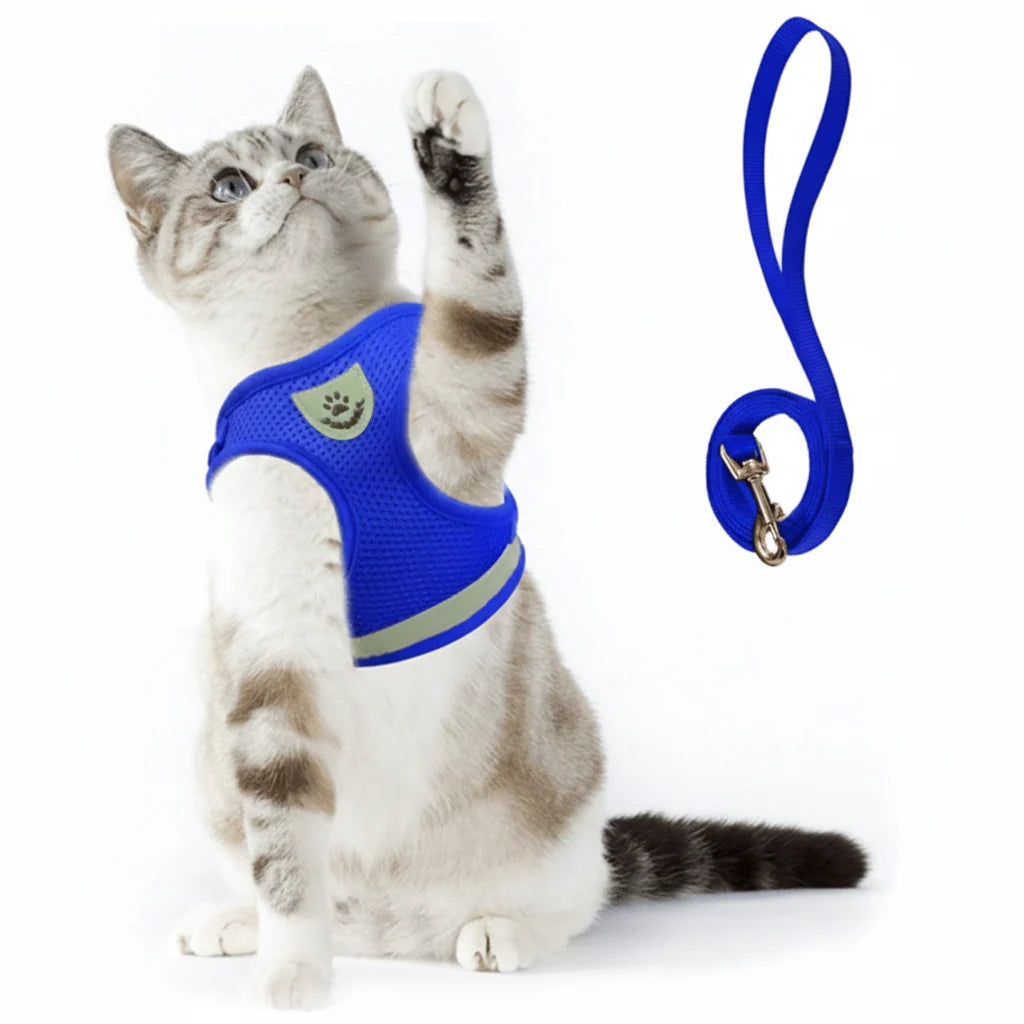 Cat Harness Adjustable Reflective With Leash Included