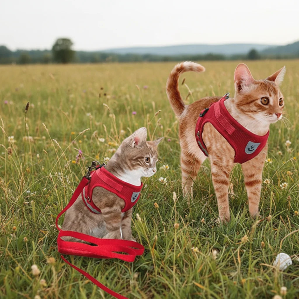 Cat Harness Adjustable Reflective With Leash Included