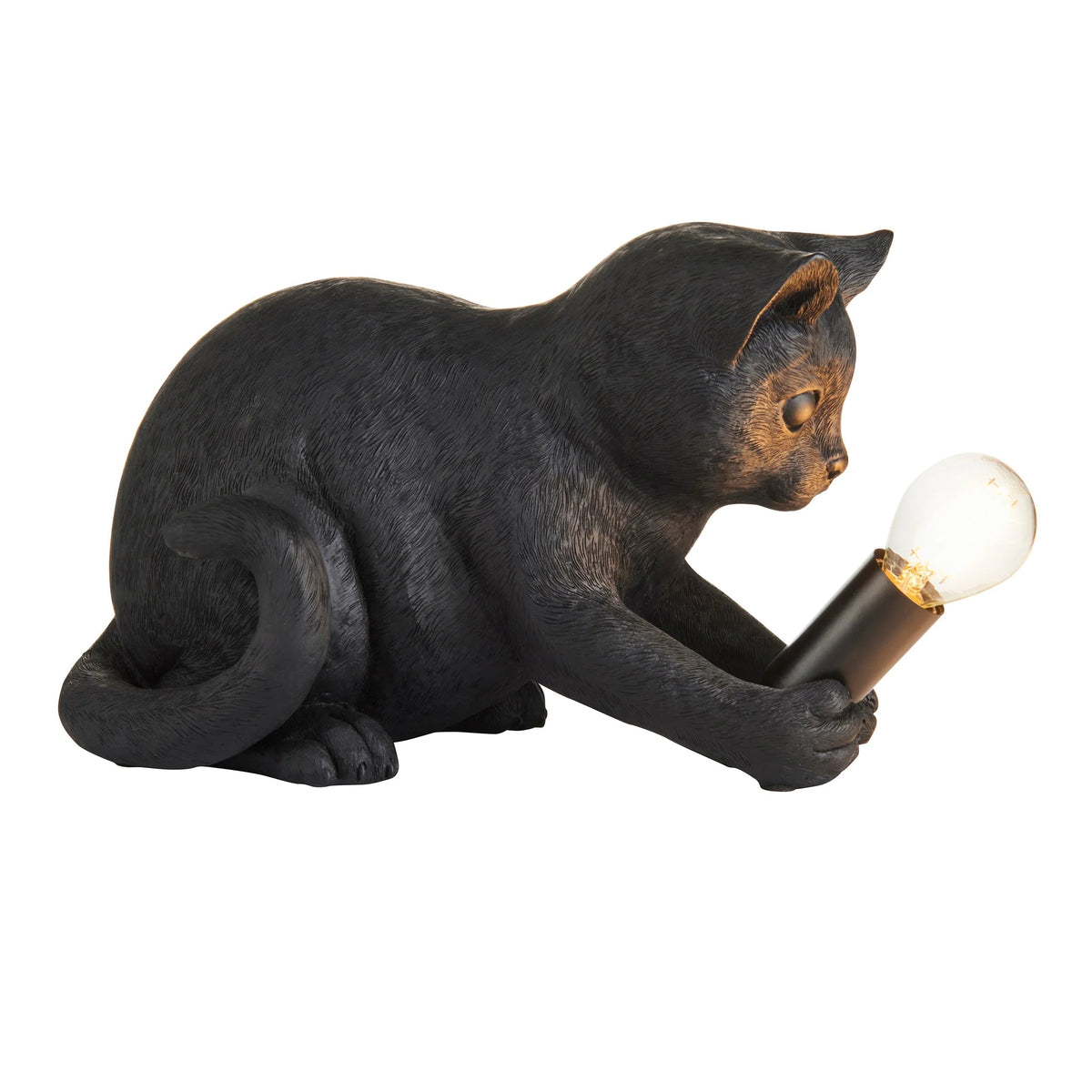 Cat Table Lamp Resin Kitten Design Inline Switch