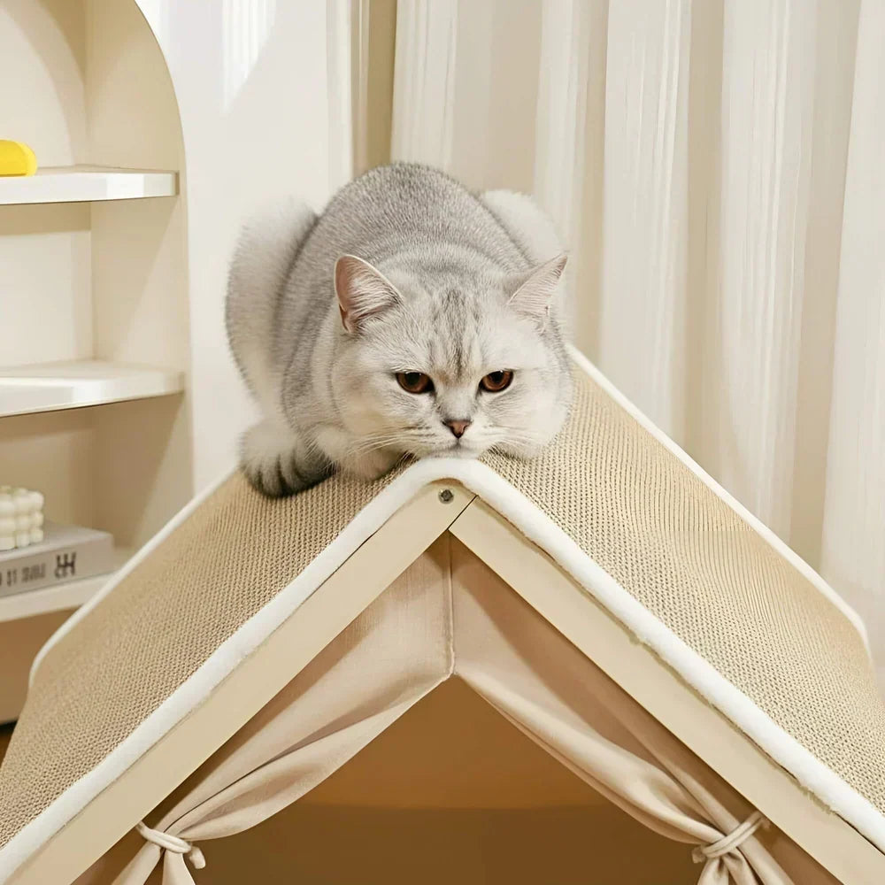 Cat Tent Bed Enclosed Design With Sisal Scratching Surface