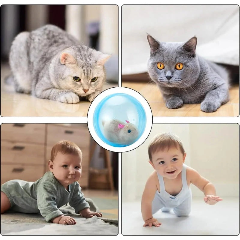 Cat Toy Ball Self-Rolling Obstacle Avoidance Plush Prey Inside