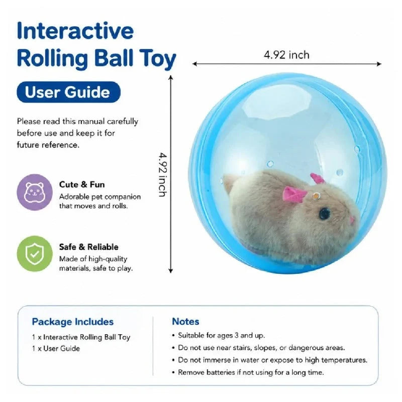 Cat Toy Ball Self-Rolling Obstacle Avoidance Plush Prey Inside