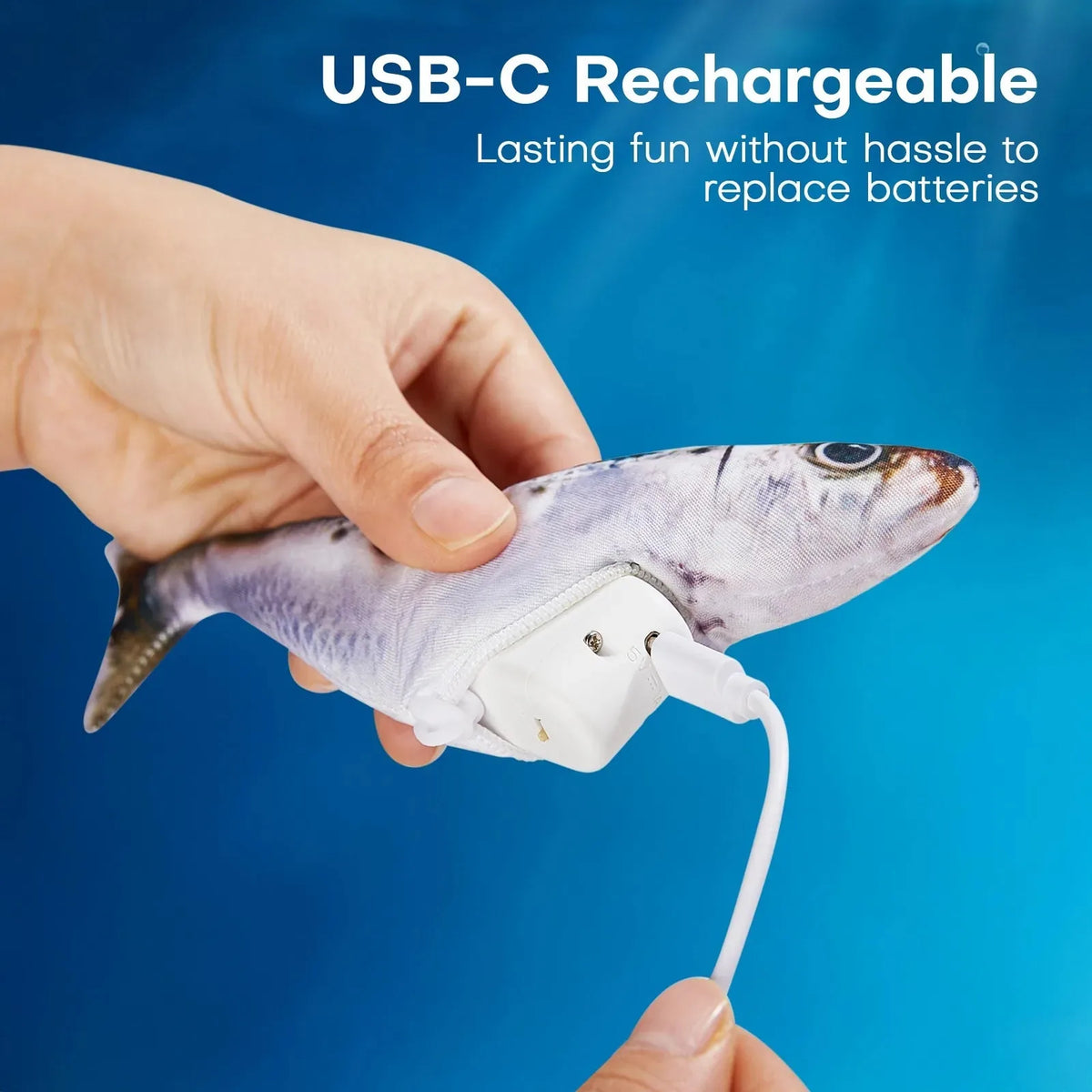 Cat Toy Flopping Fish Touch-Activated Rechargeable 3-Pack
