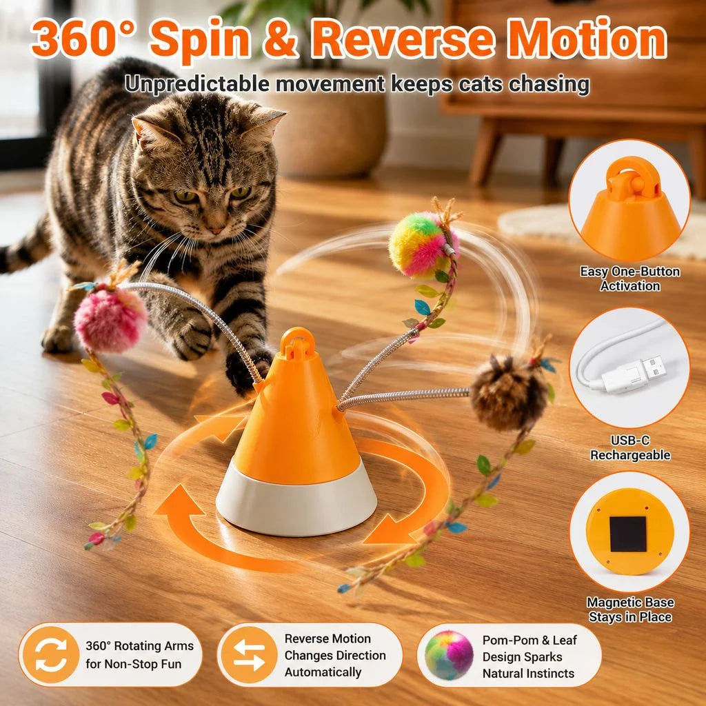 Cat Toy Rotating Laser Teaser USB-C Rechargeable