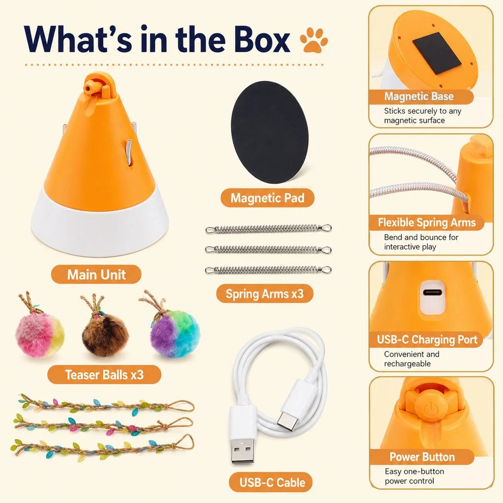 Cat Toy Rotating Laser Teaser USB-C Rechargeable