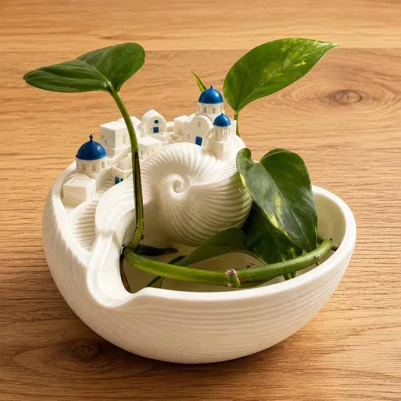 Catchall Bowl Santorini-Inspired 3D-Printed 6-Inch