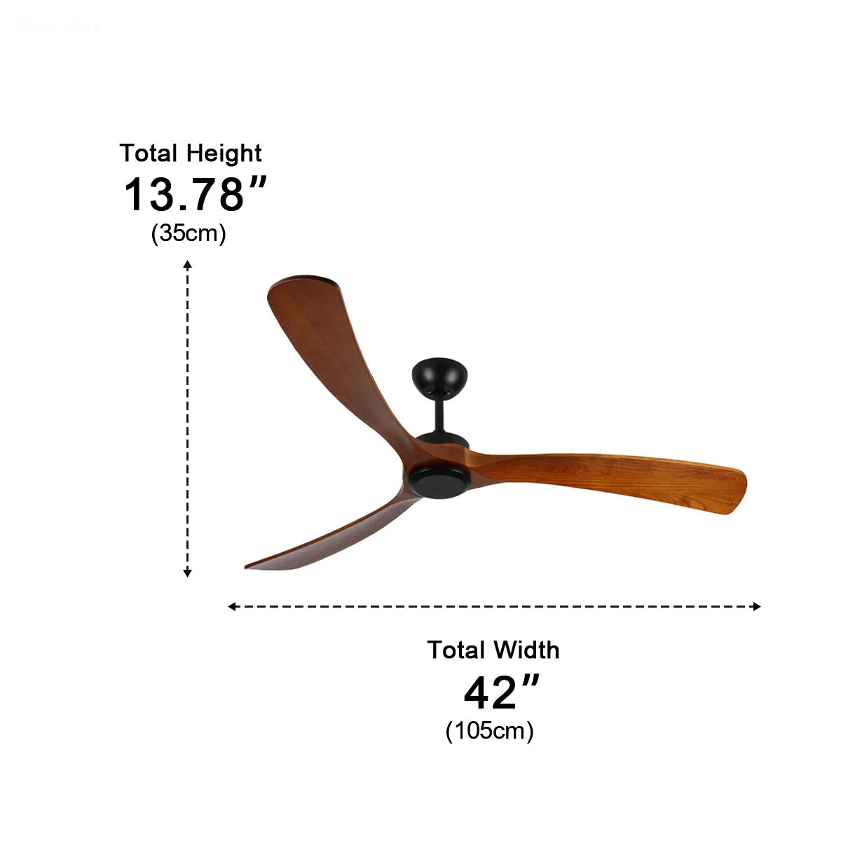 Ceiling Fan IP65 Moisture-Resistant Reversible Airflow Remote Control