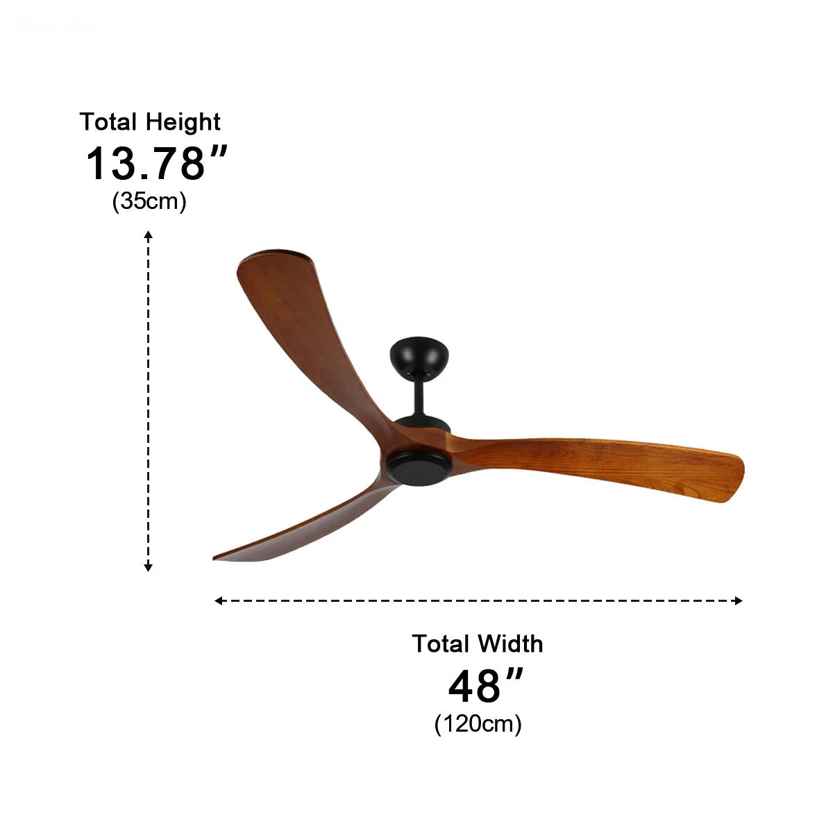 Ceiling Fan IP65 Moisture-Resistant Reversible Airflow Remote Control