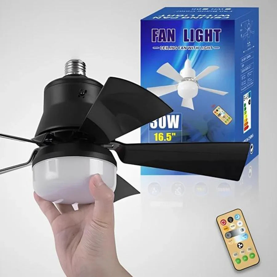 Ceiling Fan Light E27 Socket Remote Control Quiet Operation