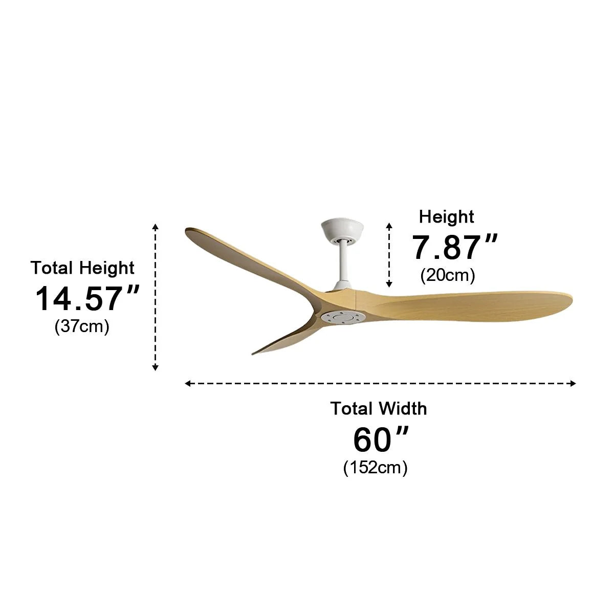 Ceiling Fan Reversible Airflow Quiet DC Motor