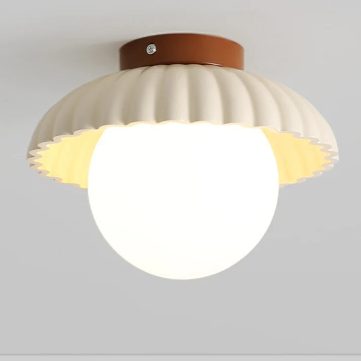 Ceiling Light Flush Mount Iron Frame & Clear Glass