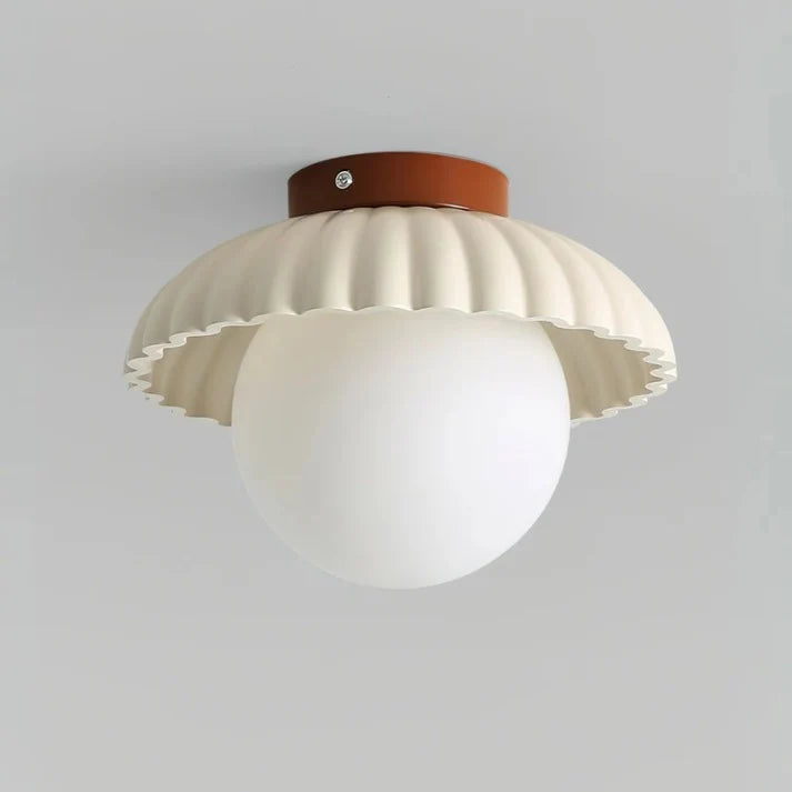Ceiling Light Flush Mount Iron Frame & Clear Glass